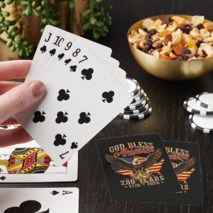 Jeu De Cartes Aigle Dieu Bénisse l'Amérique 250 Ans 1776 2026