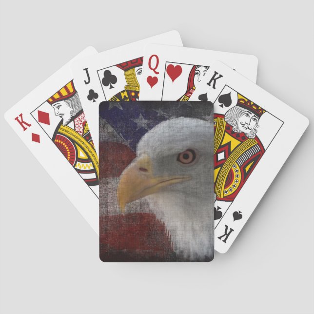 Jeu De Cartes Aigle et drapeau patriotiques (dos)