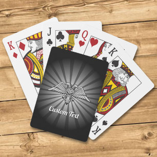 Jeu De Cartes Aigle gris avec deux têtes jouant aux cartes