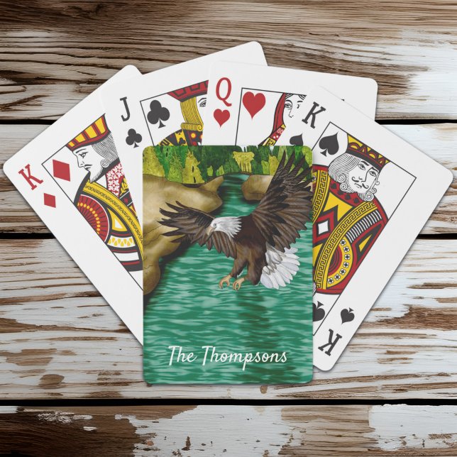 Jeu De Cartes Aigle survolant la rivière et les montagnes Person (Créateur téléchargé)