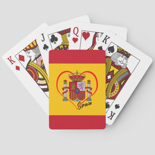 Jeu De Cartes Aimer Espagne jeux, drapeau patriotique espagnol,  (dos)