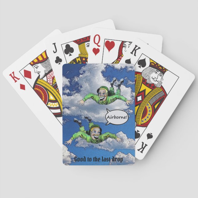 Jeu De Cartes Airborne, armée jump paratrooper, army cartoon (dos)