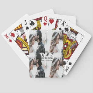 Jeu De Cartes Ajouter couple photo merisier marié ajouter date a