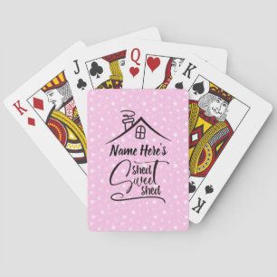 Jeu De Cartes Ajouter le nom Shed Sweet Shed Rose Blanc Floral