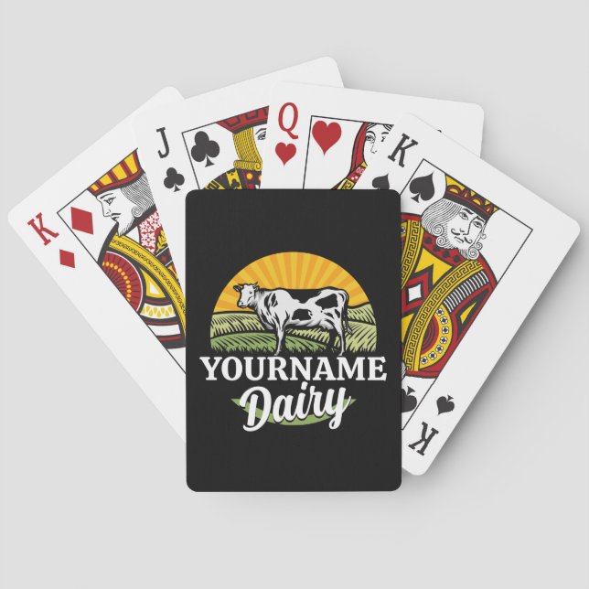 Jeu De Cartes AJOUTER NOM Sunset Ferme laitière Pâturage Holstei (dos)