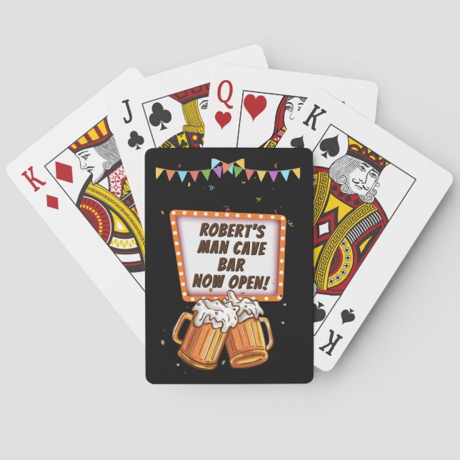 Jeu De Cartes Ajouter un nom Modifier le texte Man Cave Bar Beer (dos)