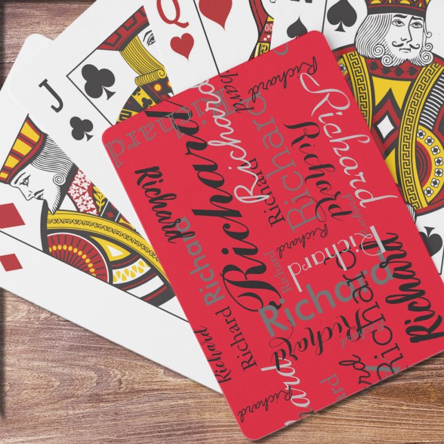 Jeu De Cartes Ajouter un nom pour obtenir le rouge personnalisé (Créateur téléchargé)