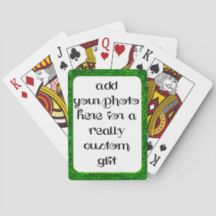 Jeu De Cartes Ajouter Votre Cadre Vert Photo Bicyclette® Jouer