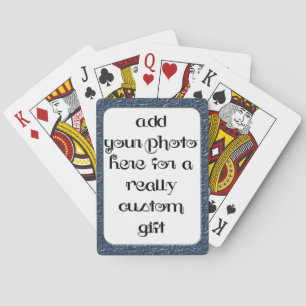 Jeu De Cartes Ajouter Votre Photo Bleu Cadre Bicycle® Jouer