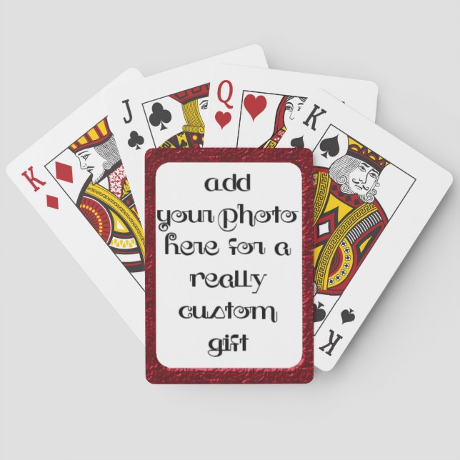 Jeu De Cartes Ajouter Votre Photo Red Frame Bicycle® Play (dos)