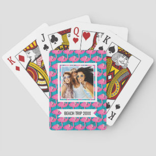 Jeu De Cartes Ajoutez vos Flamants roses nommés de néon de