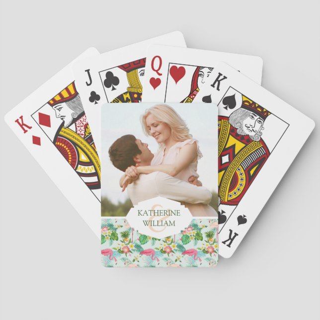 Jeu De Cartes Ajoutez vos fleurs et oiseaux | tropicaux nommés (dos)