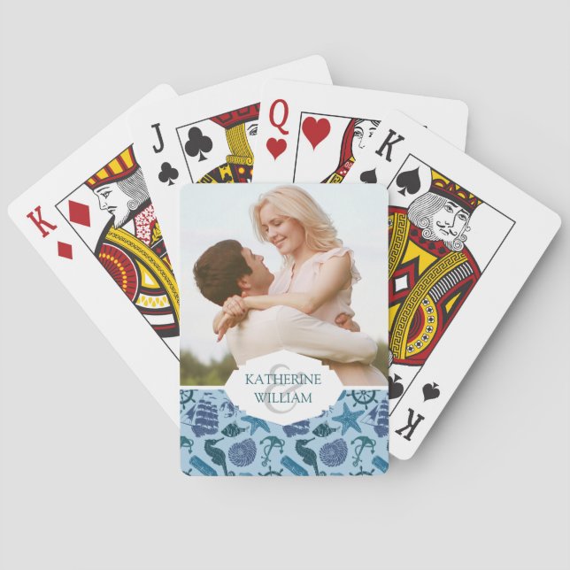 Jeu De Cartes Ajoutez vos nuances | nautiques nommées de motif (dos)