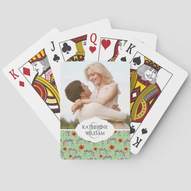 Jeu De Cartes Ajoutez vos zèbres nommés de | parmi des fleurs de (dos)