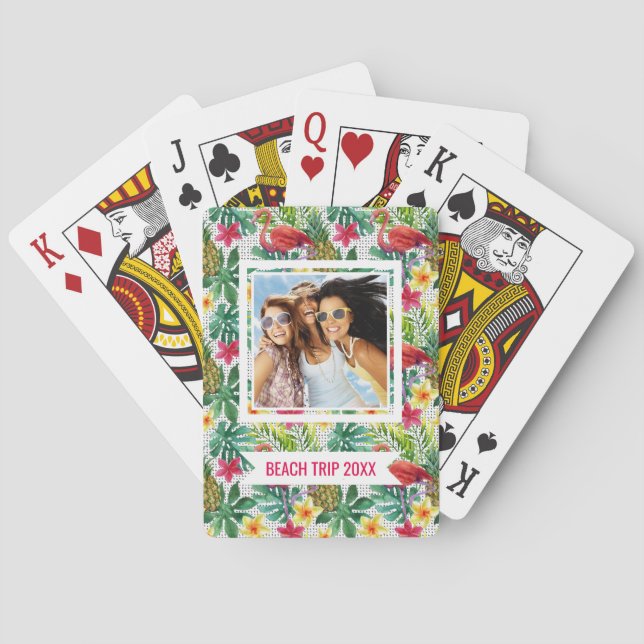 Jeu De Cartes Ajoutez votre aquarelle | tropicale nommée (dos)