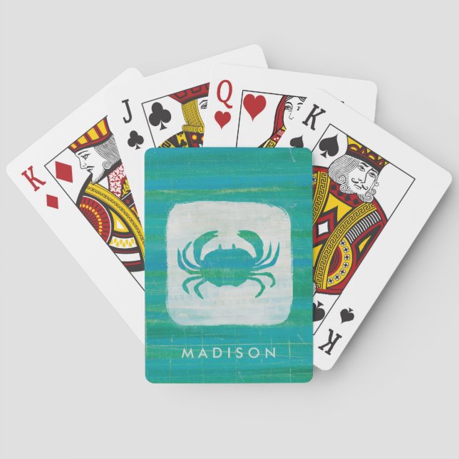 Jeu De Cartes Ajoutez votre crabe | côtier nommé d'Aqua de | (dos)