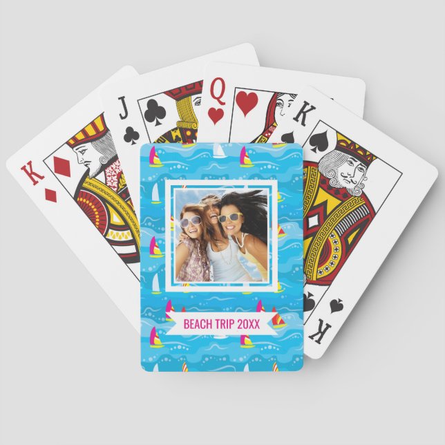 Jeu De Cartes Ajoutez votre motif | au néon nommé de yacht (dos)