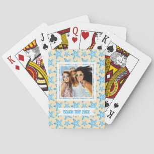 Jeu De Cartes Ajoutez votre motif bleu d'étoiles de mer