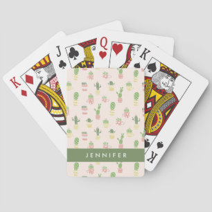Jeu De Cartes Ajoutez votre motif   mignon nommé de cactus