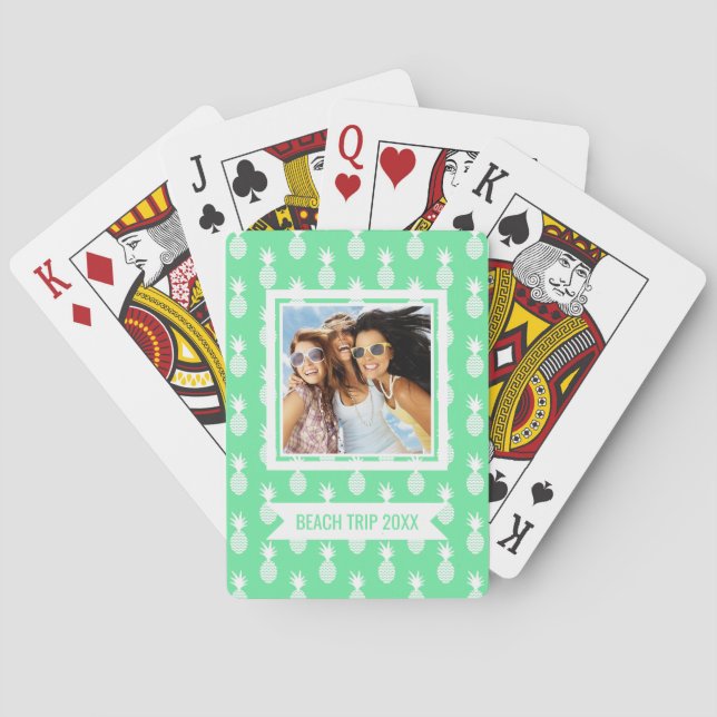 Jeu De Cartes Ajoutez votre motif nommé de menthe d'ananas de | (dos)