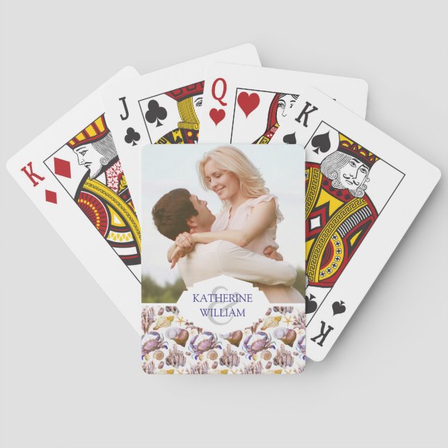 Jeu De Cartes Ajoutez votre motif nommé de vie marine (dos)