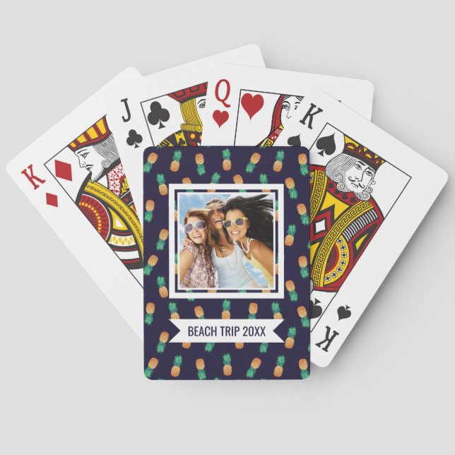 Jeu De Cartes Ajoutez votre nom | Ananas Sur Marine (dos)
