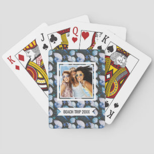 Jeu De Cartes Ajoutez votre nom   Coraux avec Motif de coquillag