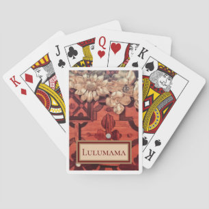 Jeu De Cartes AJOUTEZ VOTRE NOM Image dorée en bois incrusté,