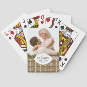 Jeu De Cartes Ajoutez votre nom Modèle floral tortue