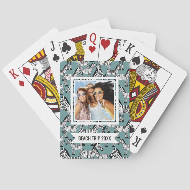 Jeu De Cartes Ajoutez votre nom | Modèle Zebra (dos)