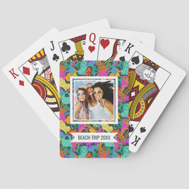 Jeu De Cartes Ajoutez votre nom | Motif de silhouettes animales (dos)