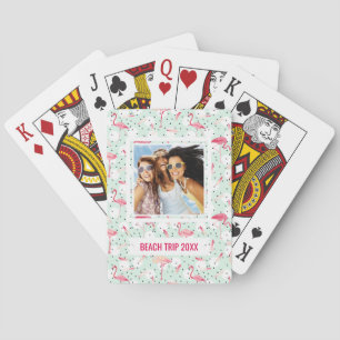 Jeu De Cartes Ajoutez votre nom Oiseau Flamant rose Avec Plume