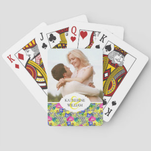 Jeu De Cartes Ajoutez votre nom   Orchidée Begonia Et Feuilles D