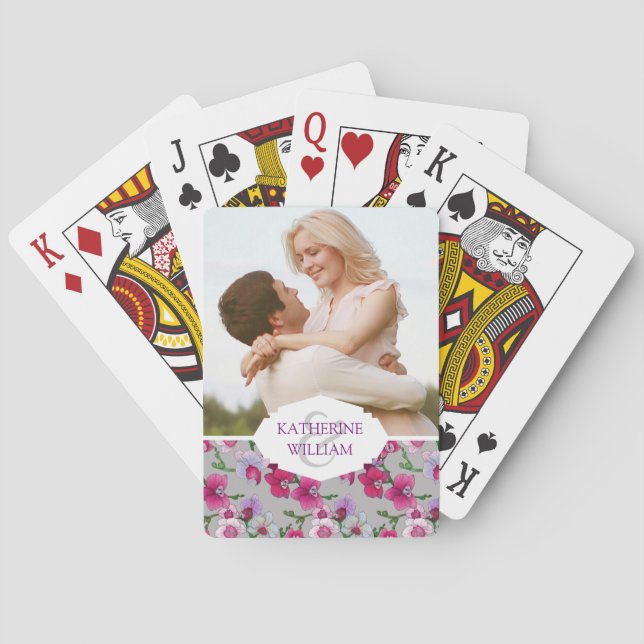 Jeu De Cartes Ajoutez votre nom | Orchidées Roses En Fleur (dos)