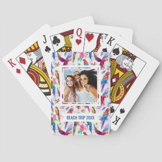 Jeu De Cartes Ajoutez votre nom | Perroquets de style aquarelle