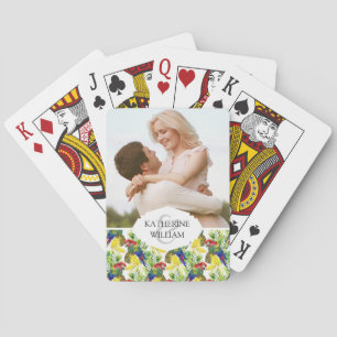 Jeu De Cartes Ajoutez votre nom   Perroquets Et Fruits Tropicaux