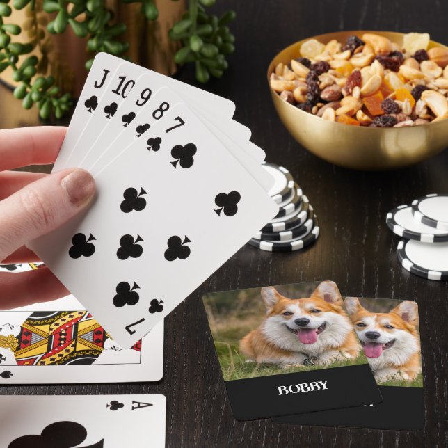 Jeu De Cartes Ajoutez votre propre photo de chien et nom (In Situ)