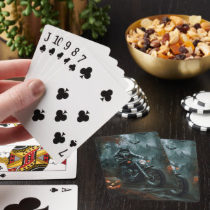 Jeu De Cartes Alaskan Malamute équitation moto Halloween effraya