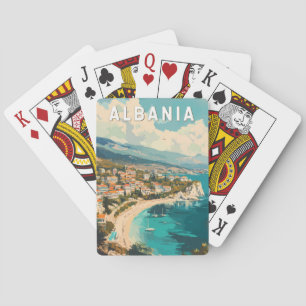 Jeu De Cartes Albanie Travel Art Vintage