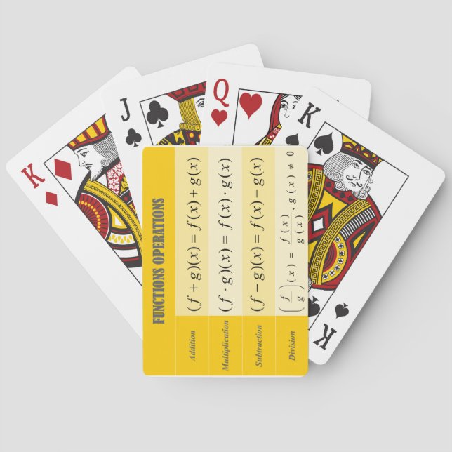 Jeu De Cartes Algebra Playing Cards : Operations of Functions Pl (dos)