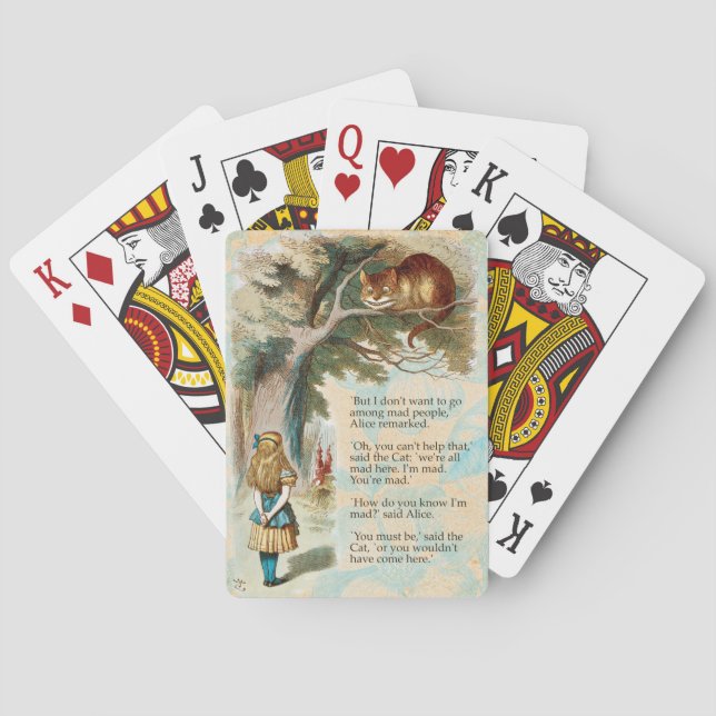 Jeu De Cartes Alice au pays des merveilles Cheshire Cat Mad (dos)