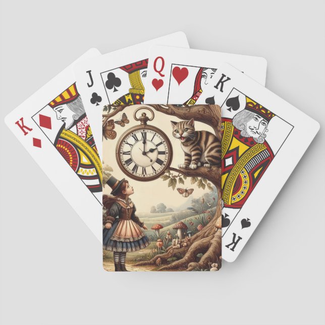 Jeu De Cartes Alice & Cheshire Cat: Whimsical Wonderland Fantasy (dos)