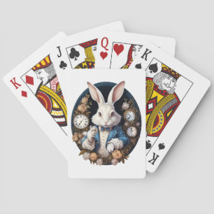 Jeu De Cartes Alice lapin blanc dans Wonderland Montres et rose
