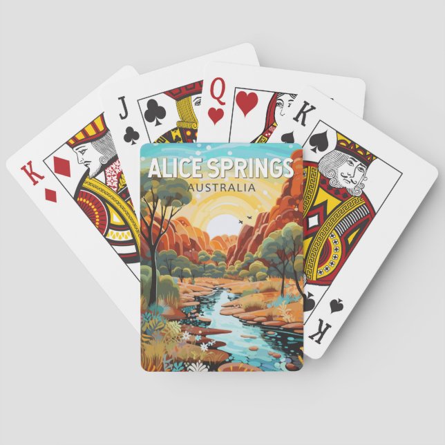 Jeu De Cartes Alice Springs Australie Travel Art Vintage (dos)