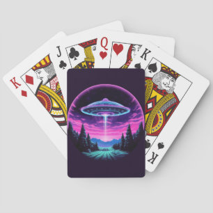 Jeu De Cartes Alien vaisseau spatial rétro futuriste