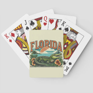 Jeu De Cartes Alligator de Floride rétro