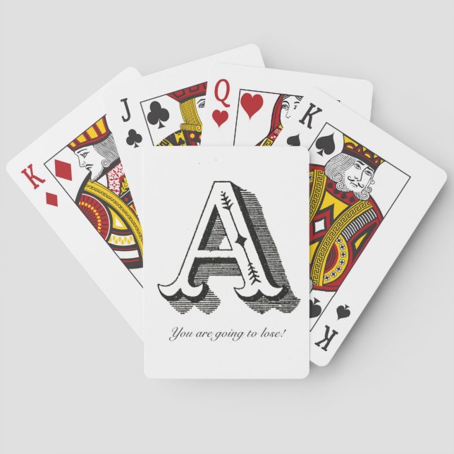 Jeu De Cartes Alphabet A, lettre A Vous allez perdre (dos)
