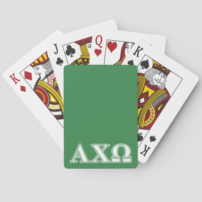 Jeu De Cartes Alphi Chi Omega Lettres blanches et vertes (dos)