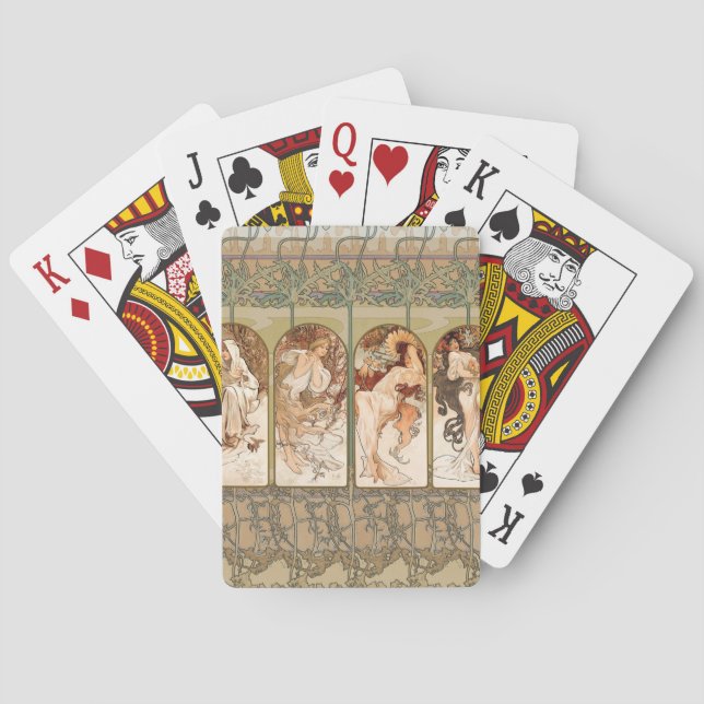 Jeu De Cartes Alphonse Mucha The Seasons 1897 Art Nouveau (dos)