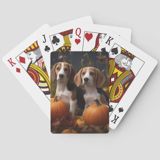 Jeu De Cartes American Anglais Foxhound Puppy Automne Delight (dos)